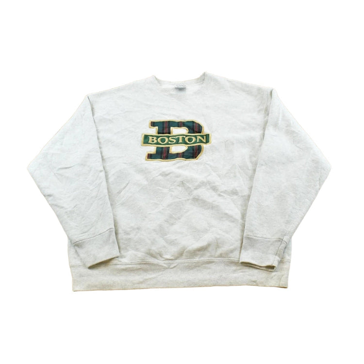 Vintage 1990s Boston Embroidered Travel Crewneck Sweatshirt Men's M