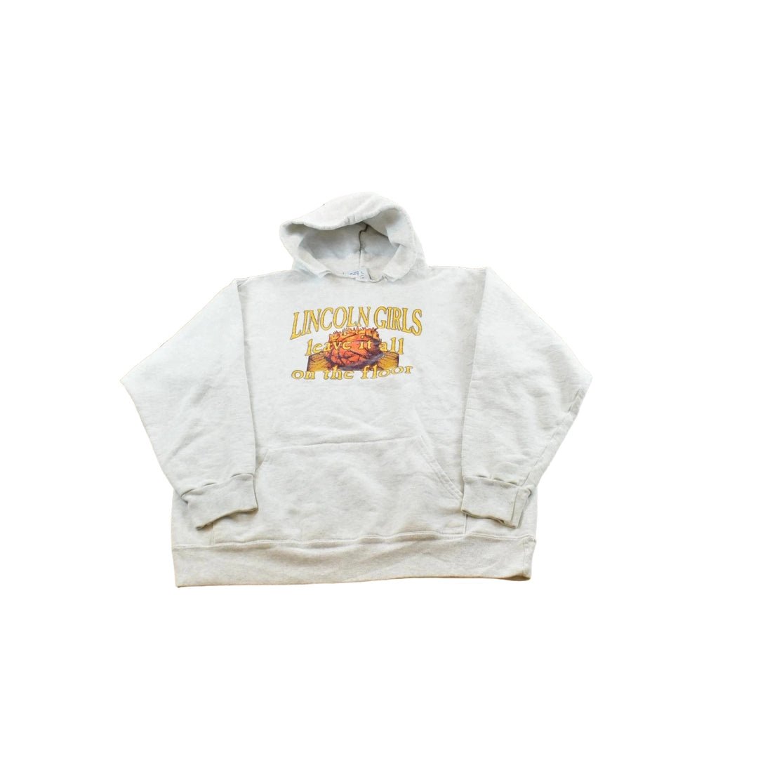Vintage 1990s Lincoln Girls Basketball Hoodie Sweatshirt Men's L