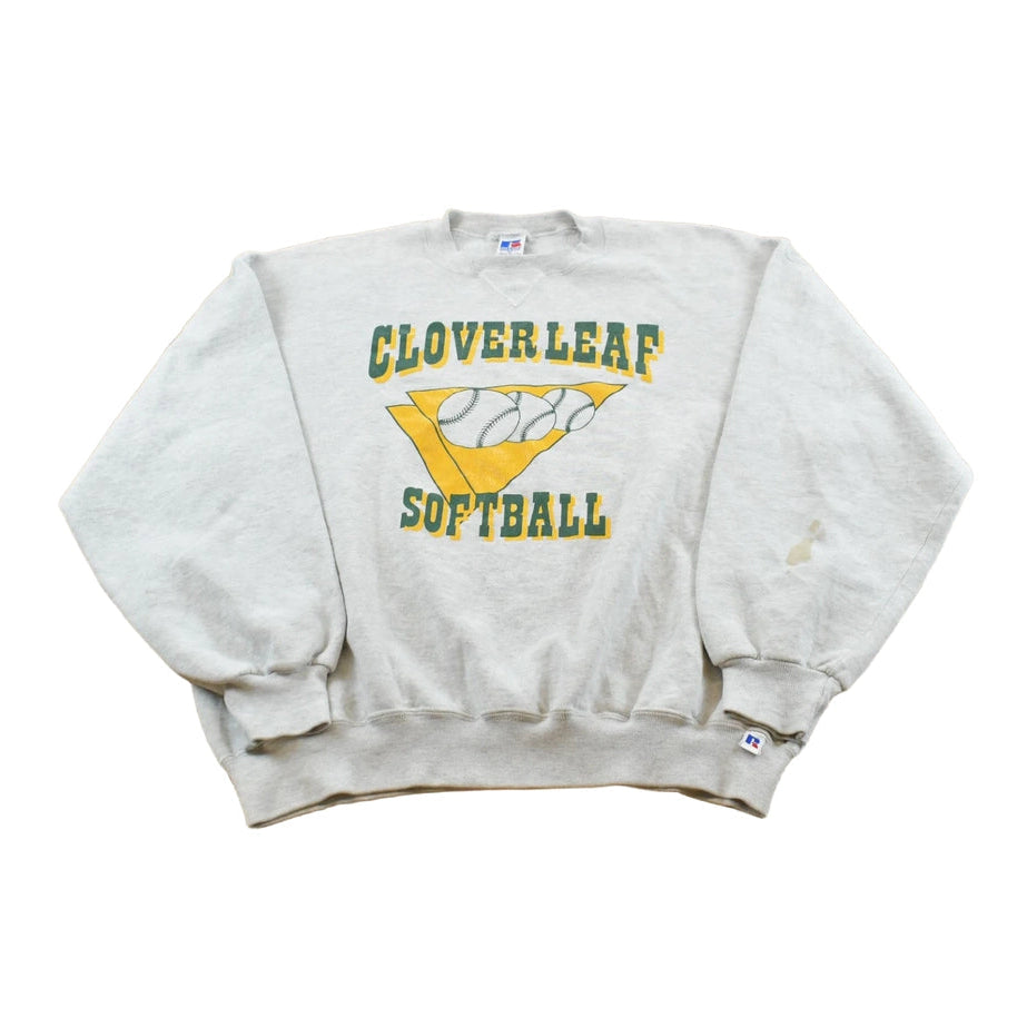 Vintage 1990s Russell Athletic Clover Leaf Softball Crewneck Sweatshirt Men's Large