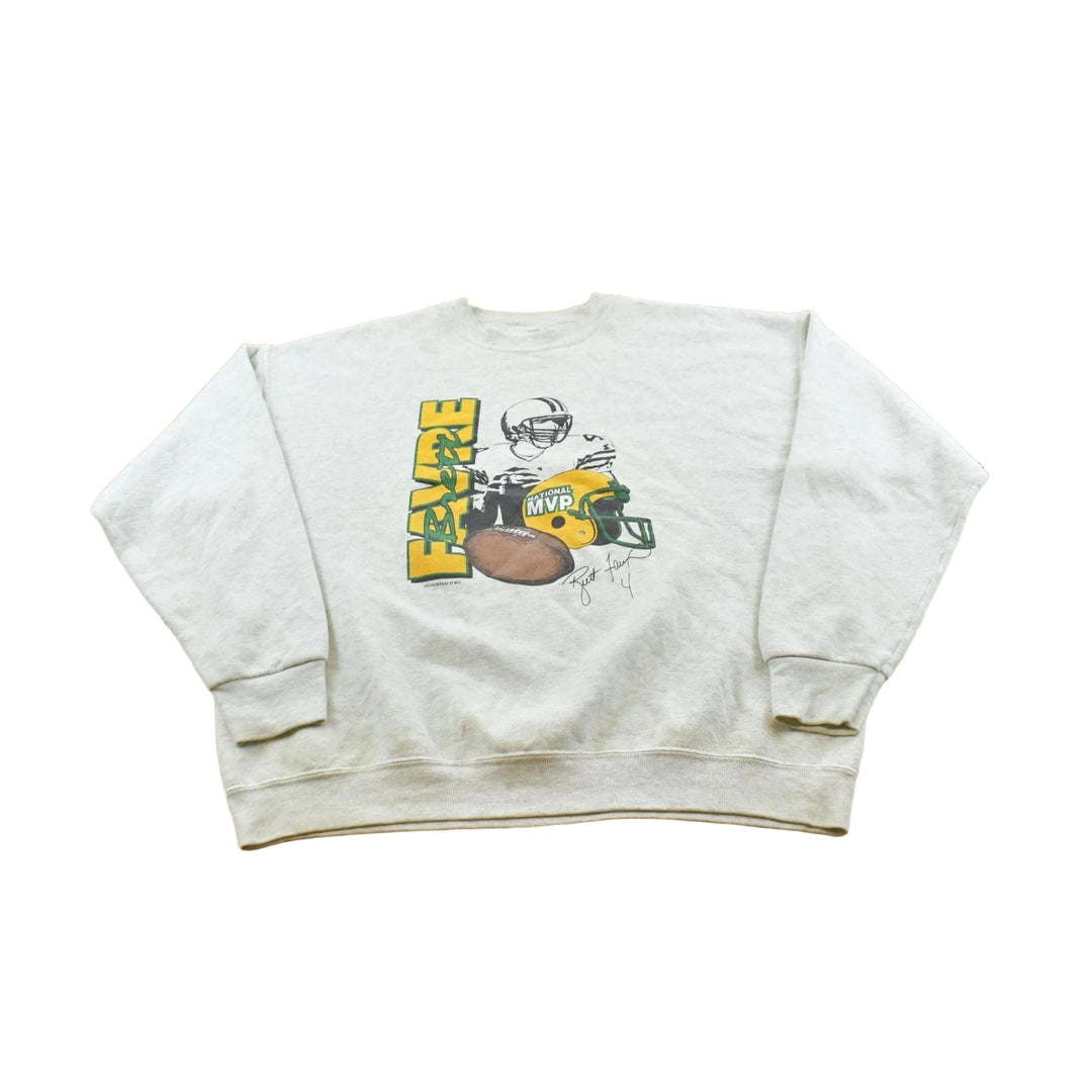 Vintage 1990s Green Bay Packers Brett Favre NFL Crewneck Sweatshirt Men's XL
