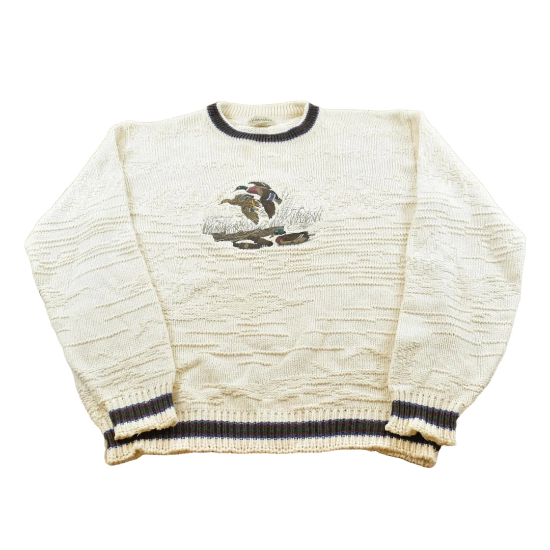 Vintage 1990s St. John's Bay Duck Knit Crewneck Sweater Men's L