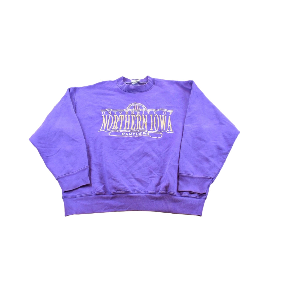 Vintage 1990s University Of Northern Iowa Panthers Embroidered Collegiate Crewneck Men's L
