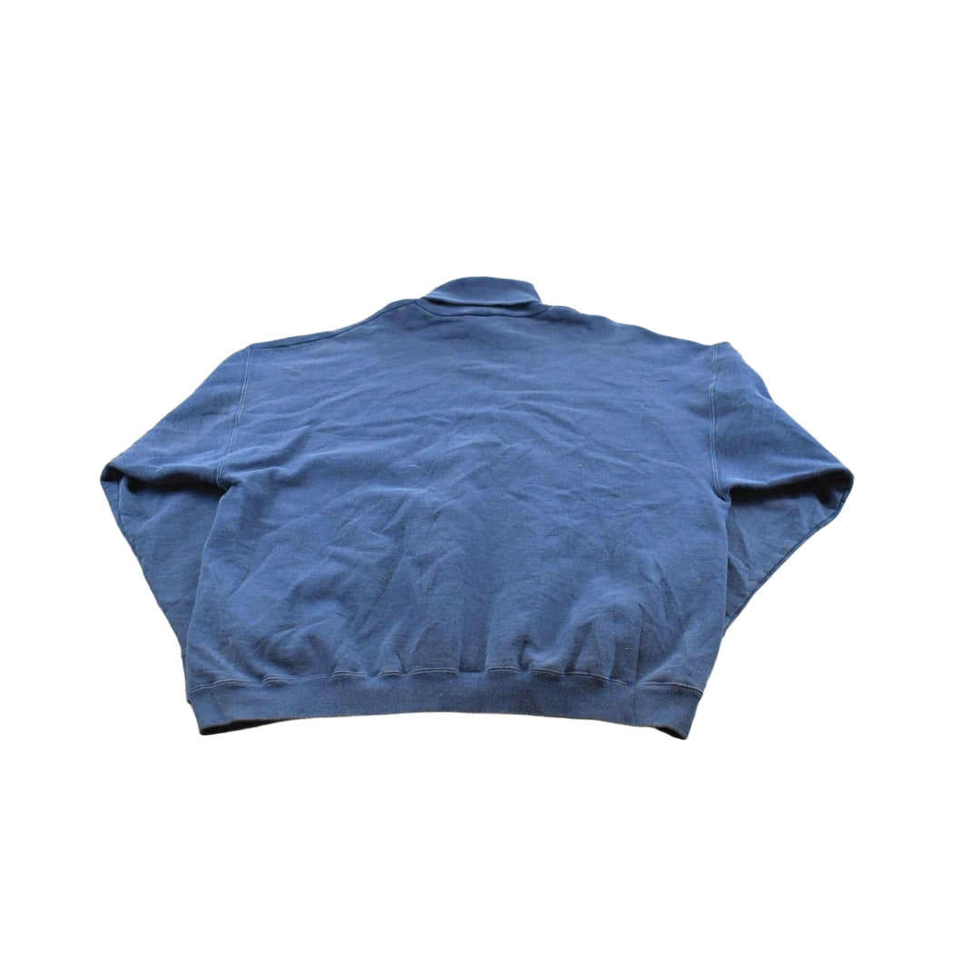 Vintage 1990s Tultex Blank Blue Turtleneck Sweatshirt Men's XL