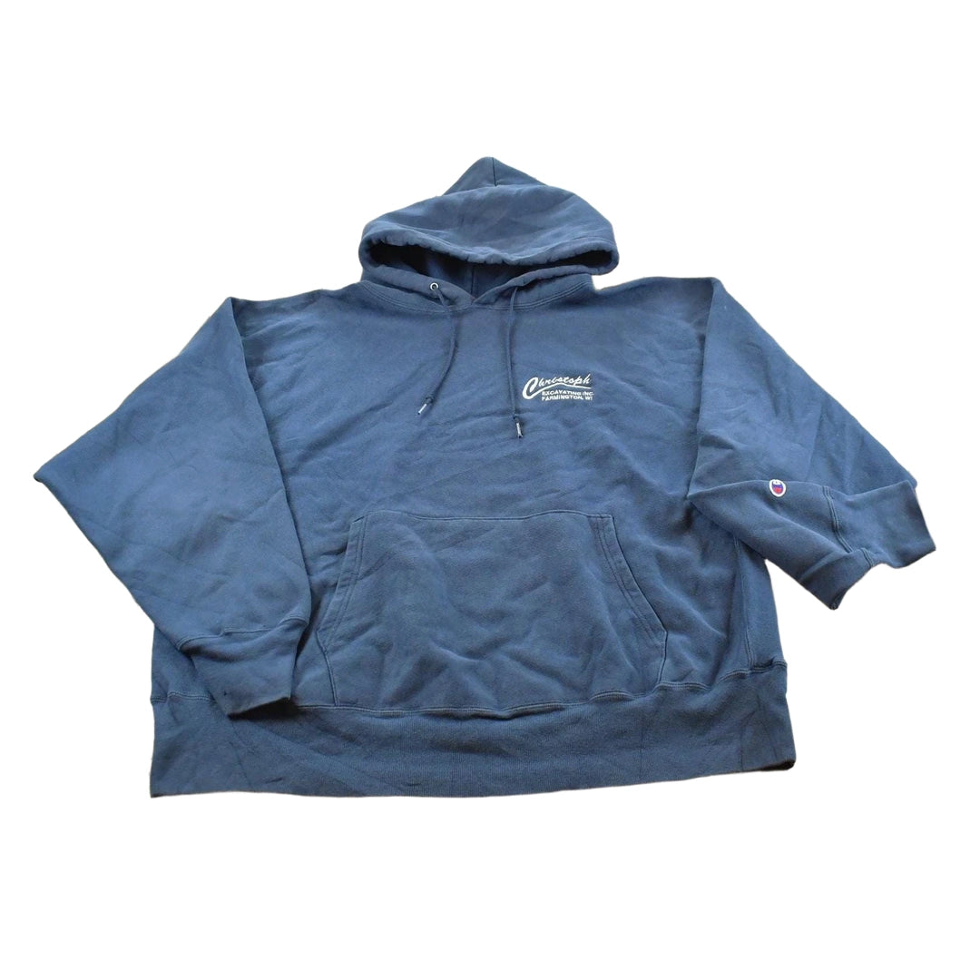 Vintage 2000s Champion Excavating Promotional Souvenir Reverse Weave Hoodie Sweatshirt Men's 2XL