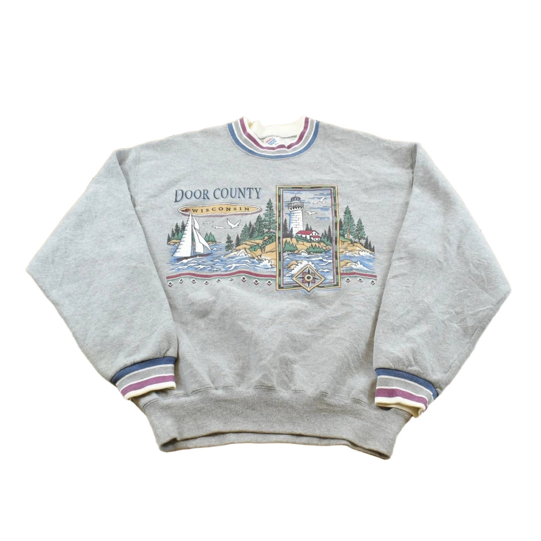 Vintage 1990s Door County Wisconsin Crewneck Sweatshirt Men's S