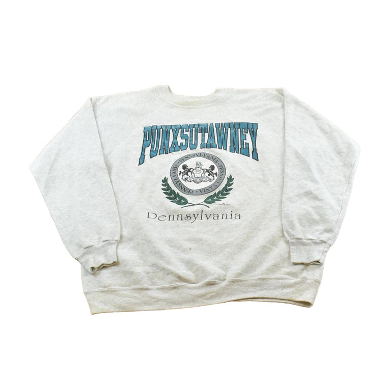 Vintage 1990s Punxsutawney Pennsylvania Souvenir Crewneck Sweatshirt Men's L
