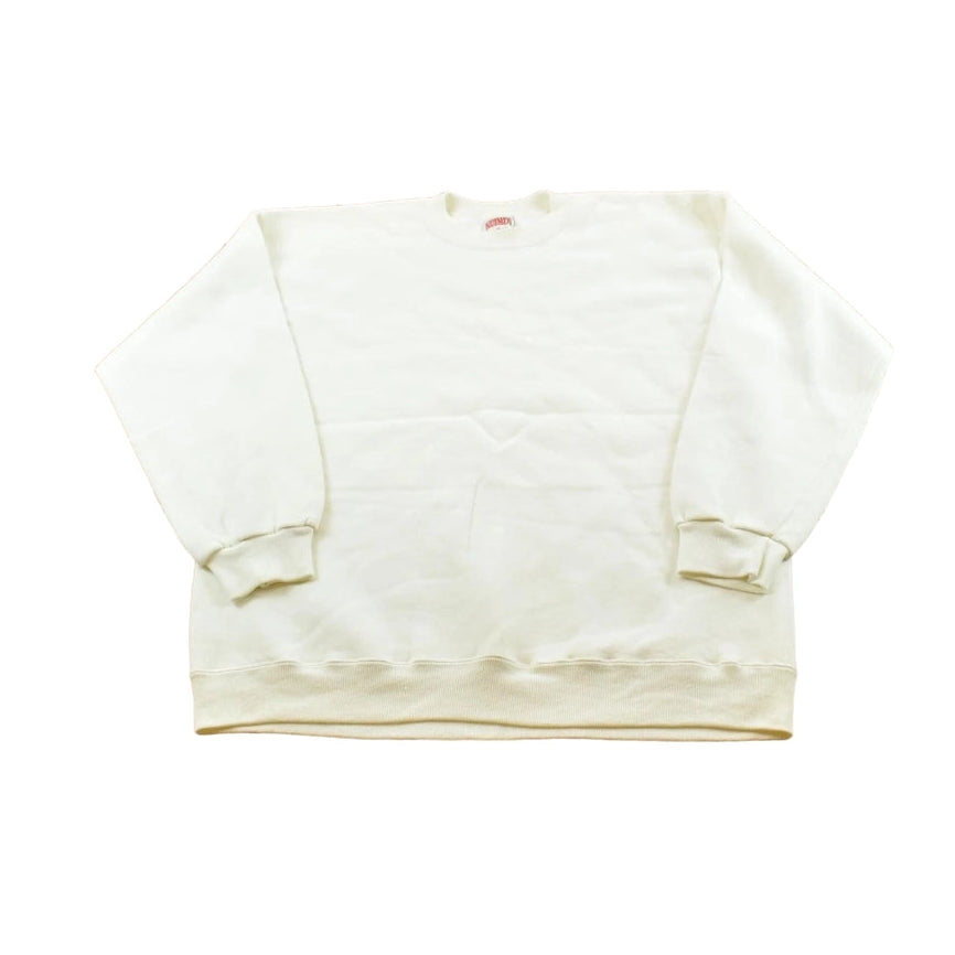 Vintage 1990s Nutmeg Mills Blank White Crewneck Sweatshirt Men's XL