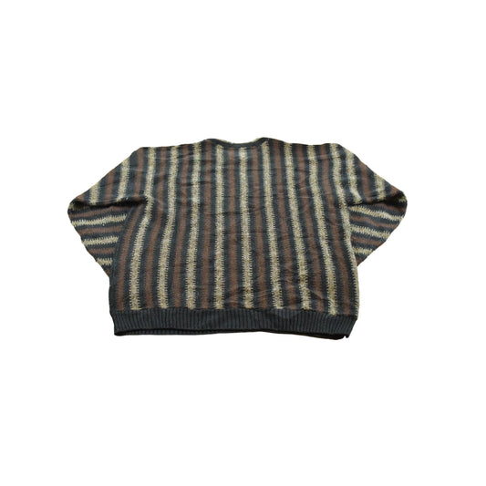 Vintage 1990s Protégé Striped Knit Crewneck Sweater Men's L