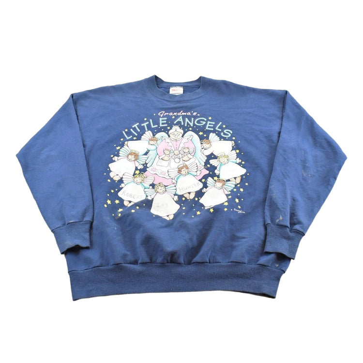 Vintage 1990s Grandmas Little Angels Crewneck Sweatshirt Men's L