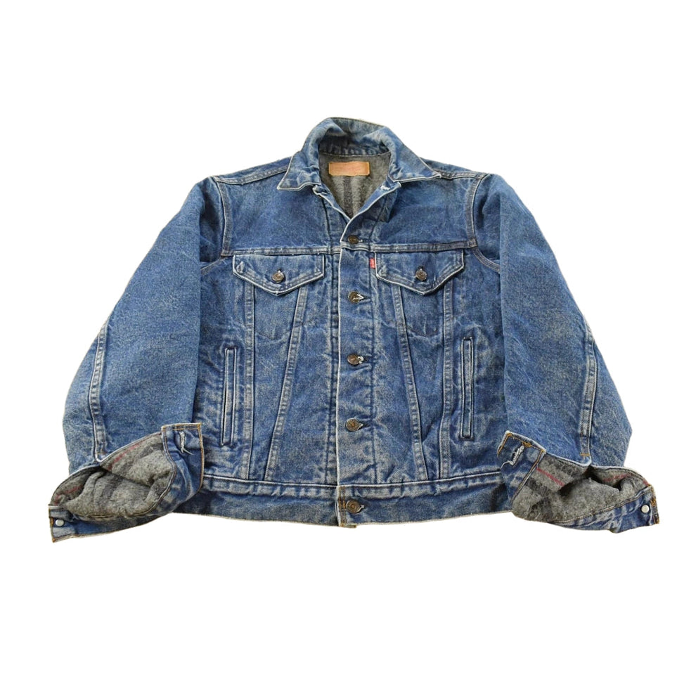 Vintage 1980s Levi's Blanket Lined Denim Jean Trucker Jacket Men's 36