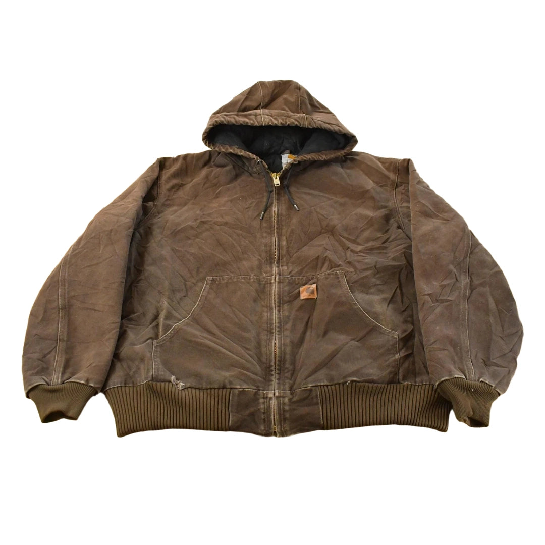 Vintage 2000s Carhartt Distressed Canvas Hooded Jacket Men's XL