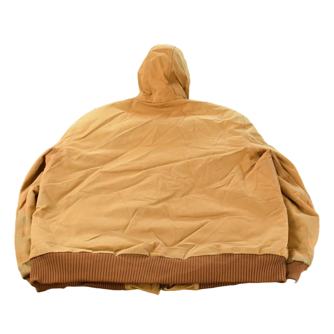 Vintage 1990s Carhartt Distressed Canvas Hooded Jacket Men's XL
