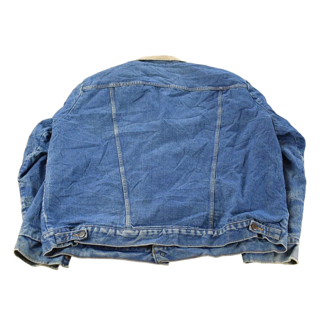 Vintage 1980s Wrangler Western Wear Blanket Lined Denim Jean Jacket Men's XL