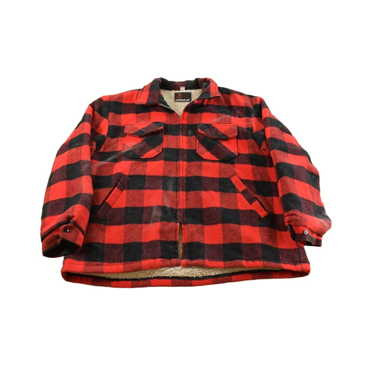Vintage 1980s American Jac Buffalo Plaid Wool Hunting Jacket Men's 2XL