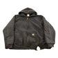 Vintage 1990s Thrashed Carhartt Thermal Lined Heavy Weight Zip Up Hoodie Men's 2XL