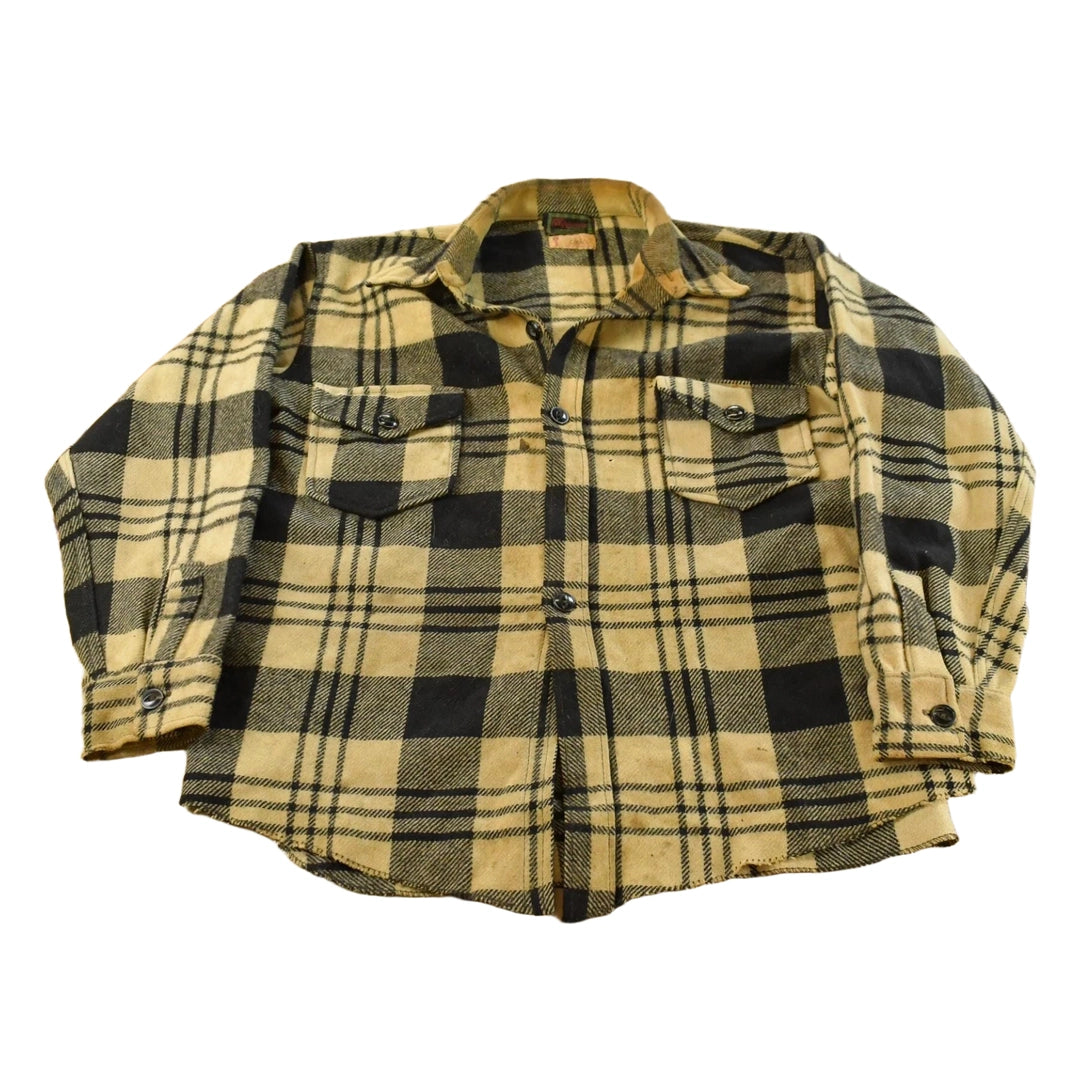 Vintage 1970s Chippewa Wool Flannel Shirt Jacket Men's Large