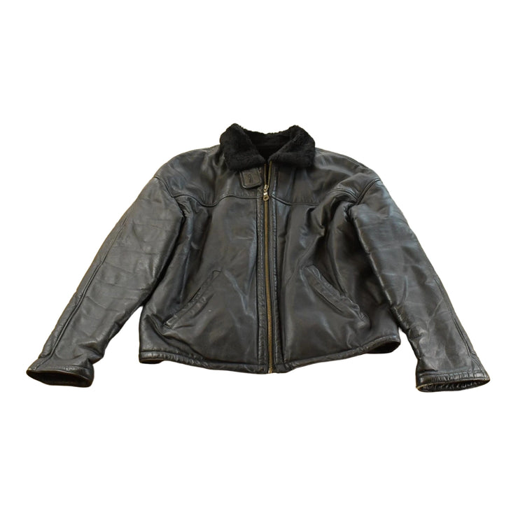 Vintage 1990s Wilsons Leather Sherpa Flight Jacket Men's Small