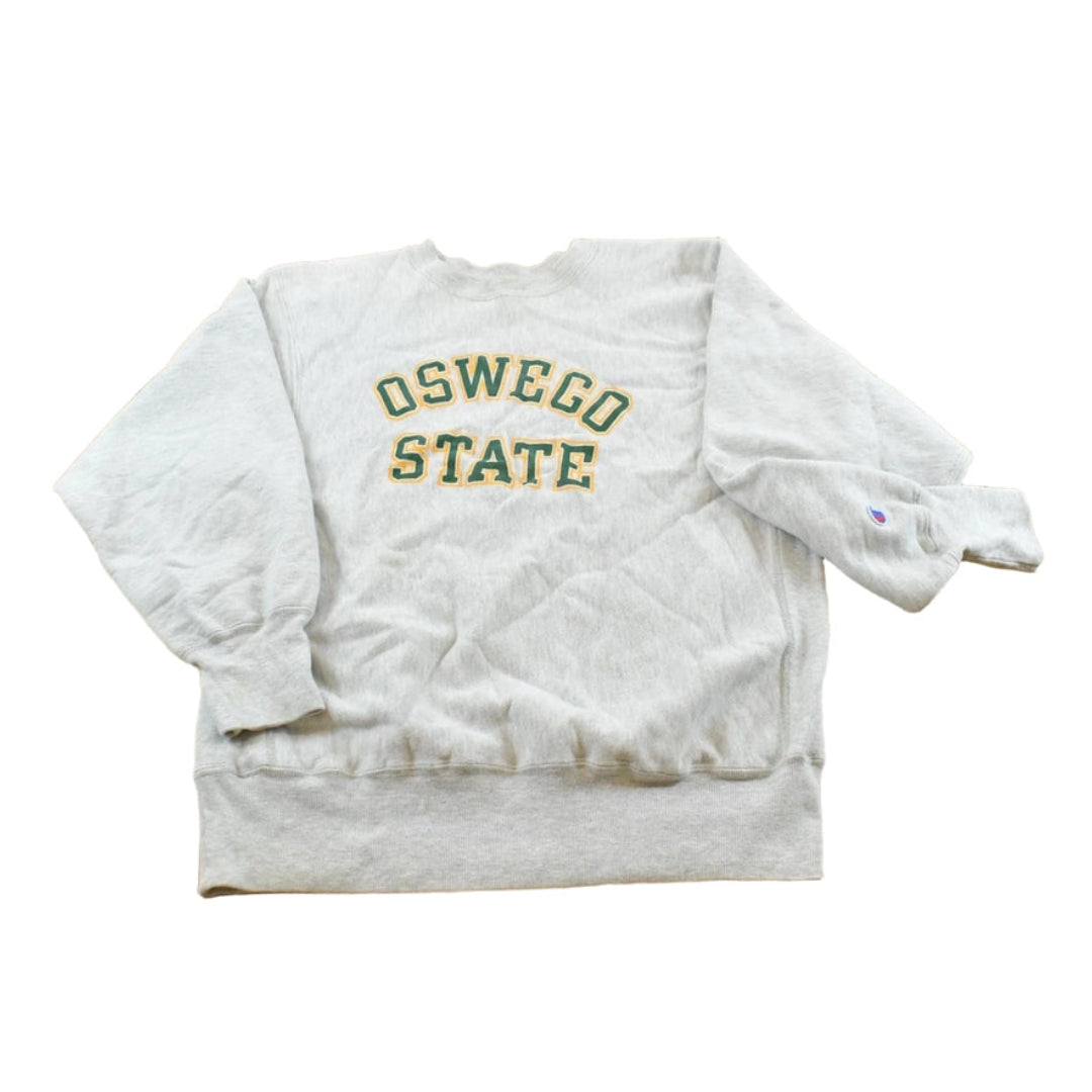 Vintage 1990s Champion Oswego State University Collegiate Reverse Weave Crewneck Sweatshirt Men's M