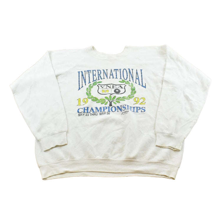 Vintage 1992 VNEA International Championships Raglan Crewneck Sweatshirt Men's L