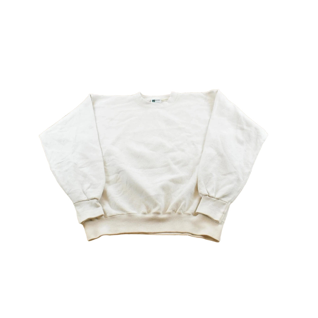 Vintage 1990s Blank White Crewneck Sweatshirt Men's M