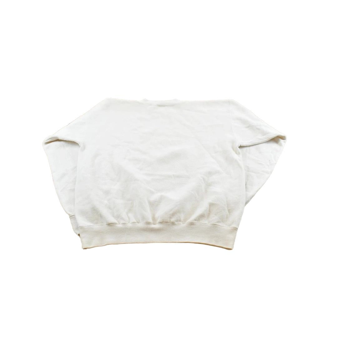 Vintage 1990s Blank White Crewneck Sweatshirt Men's M
