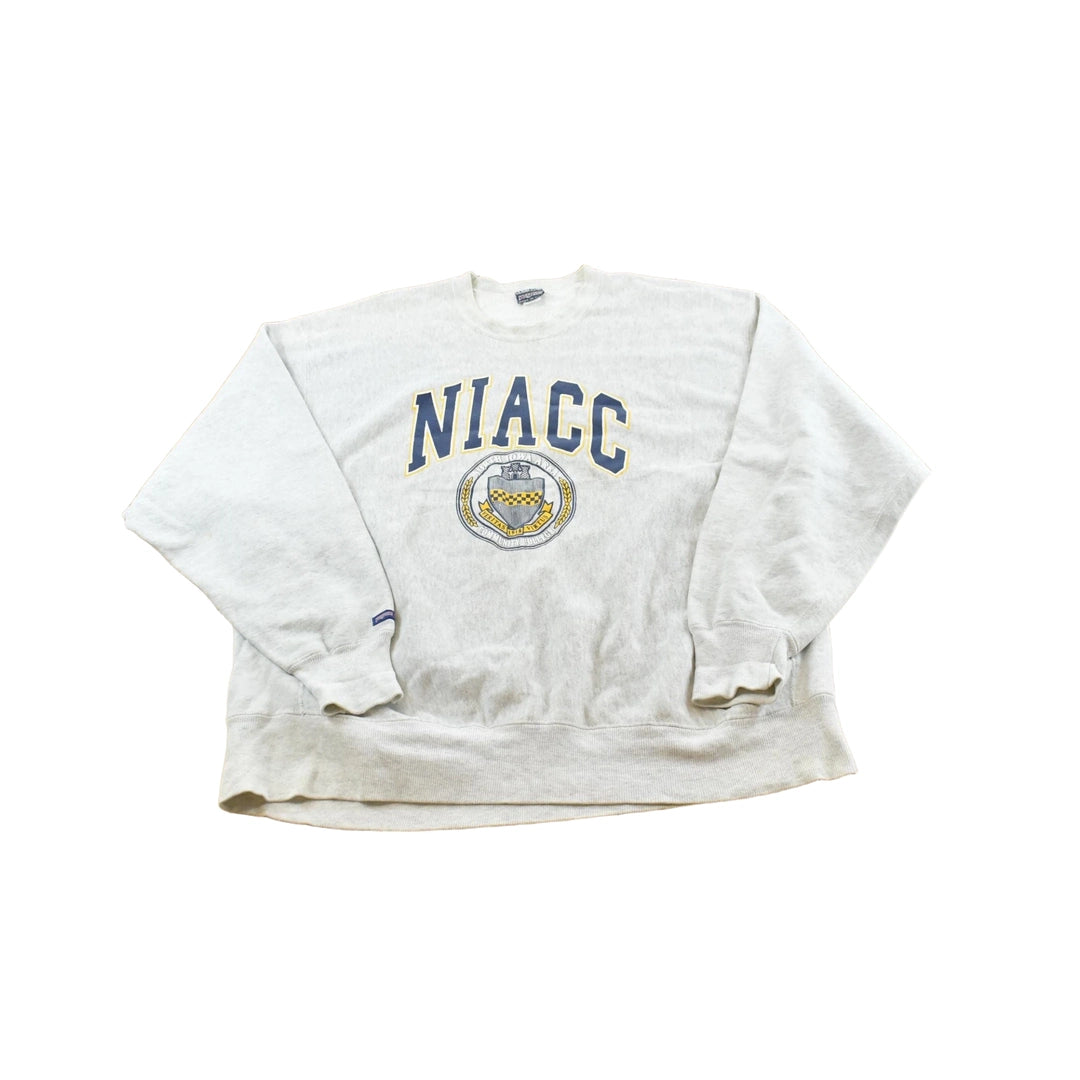Vintage 1990s Jansport NIACC Northern Iowa Area Community College Reverse Weave Style Crewneck Sweatshirt Men's 2XL