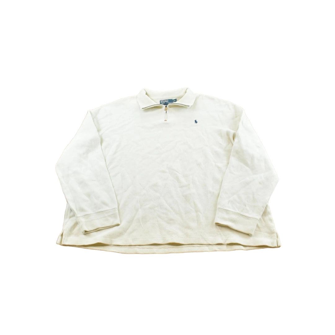 Vintage 1990s Polo Ralph Lauren Quarter Zip Sweatshirt Men's 2XL