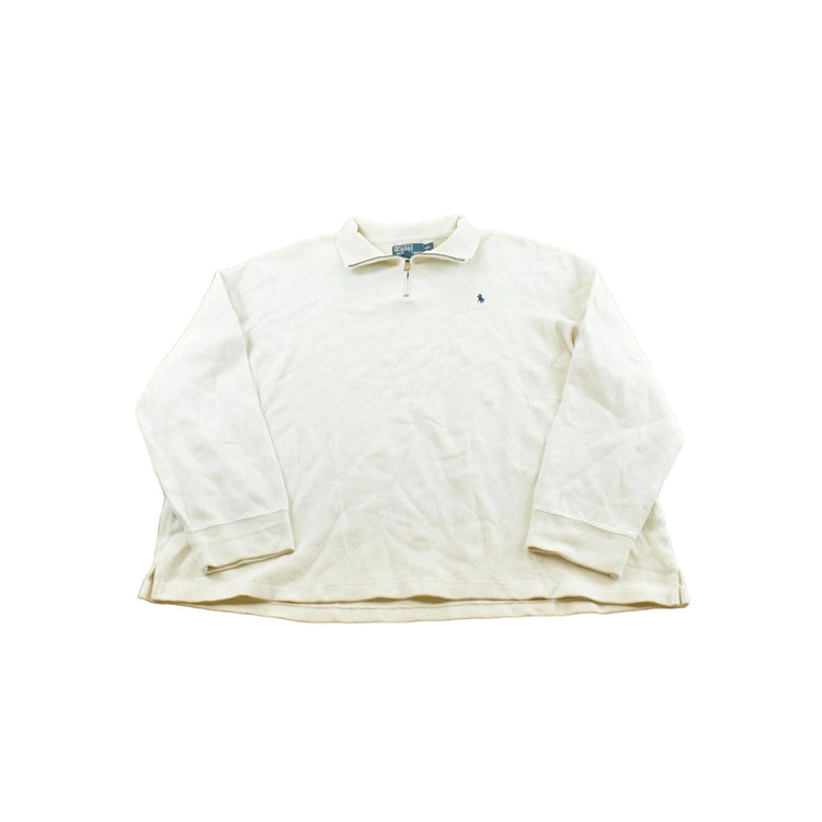 Vintage 1990s Polo Ralph Lauren Quarter Zip Sweatshirt Men's 2XL