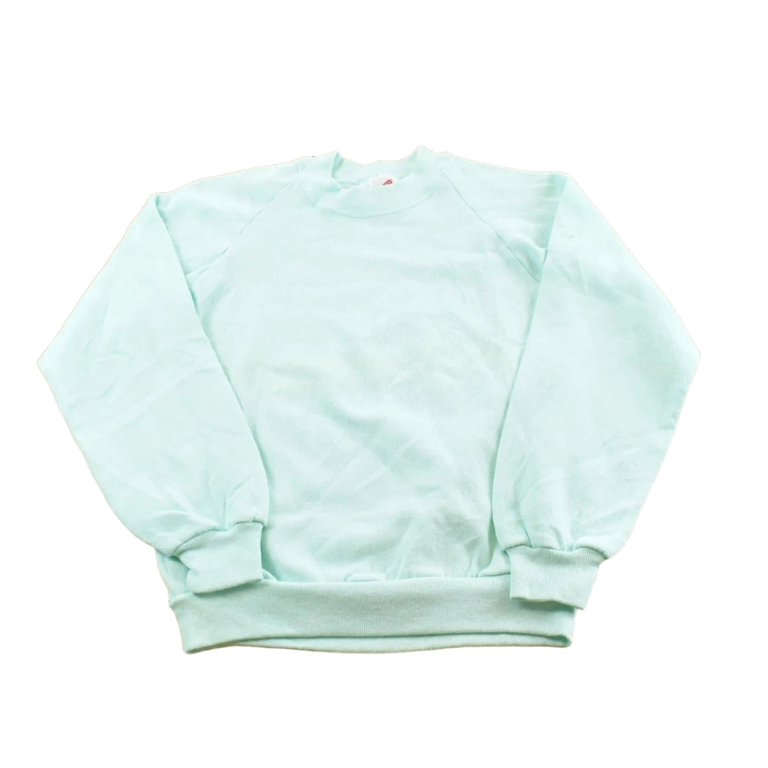 Vintage 1990s Jerzees Blank Light Blue Raglan Crewneck Sweatshirt Men's XS