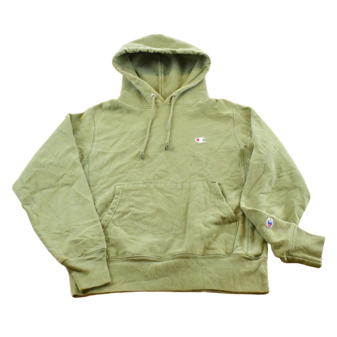 Vintage 2000s Champion Reverse Weave Green Blank Hoodie Sweatshirt Men's S