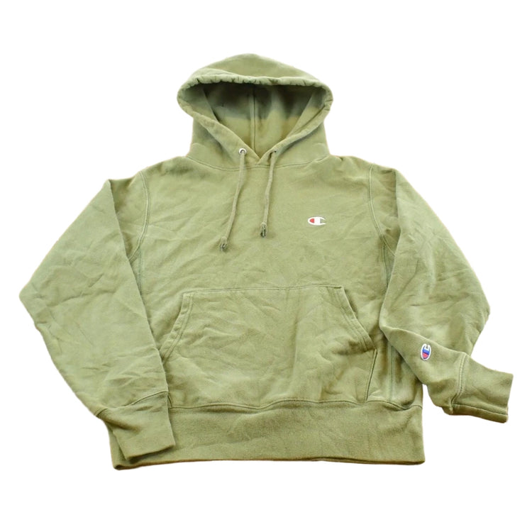 Vintage 2000s Champion Reverse Weave Green Blank Hoodie Sweatshirt Men's S