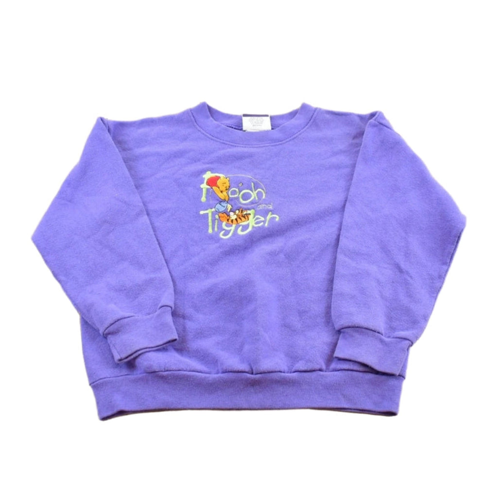 Vintage 1990s Pooh and Tigger Embroidered Walt Disney Crewneck Sweater Youth M