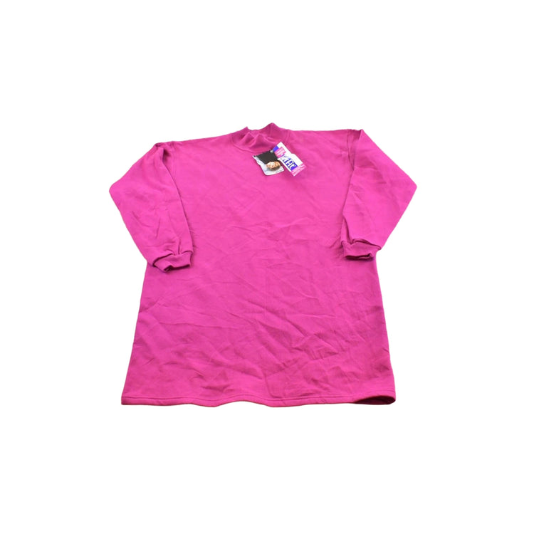 Vintage 1990s Deadstock Hanes Her Way Blank Magenta Crewneck Sleep Sweatshirt Women's M Long