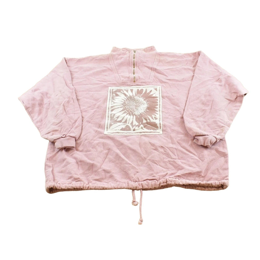 Vintage 1990s Sunflower Quarter Zip Sweatshirt Men's M
