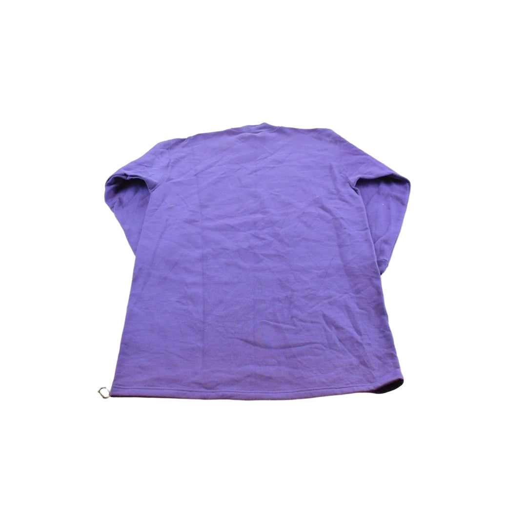 Vintage 1990s Deadstock Hanes Her Way Blank Purple Crewneck Sleep Sweatshirt Women's M Long