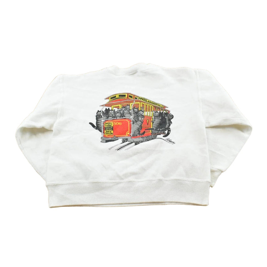Vintage 1990s Crazy Shirt B Kliban Cats San Francisco Cable Car Souvenir Cartoon Sweatshirt Youth XS