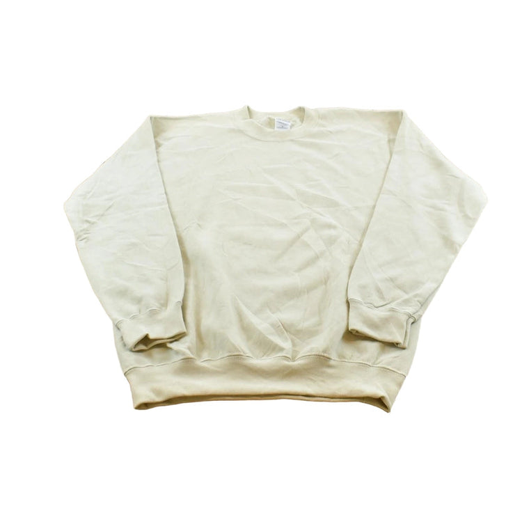 Vintage 1990s Blank Beige Crewneck Sweatshirt Men's M