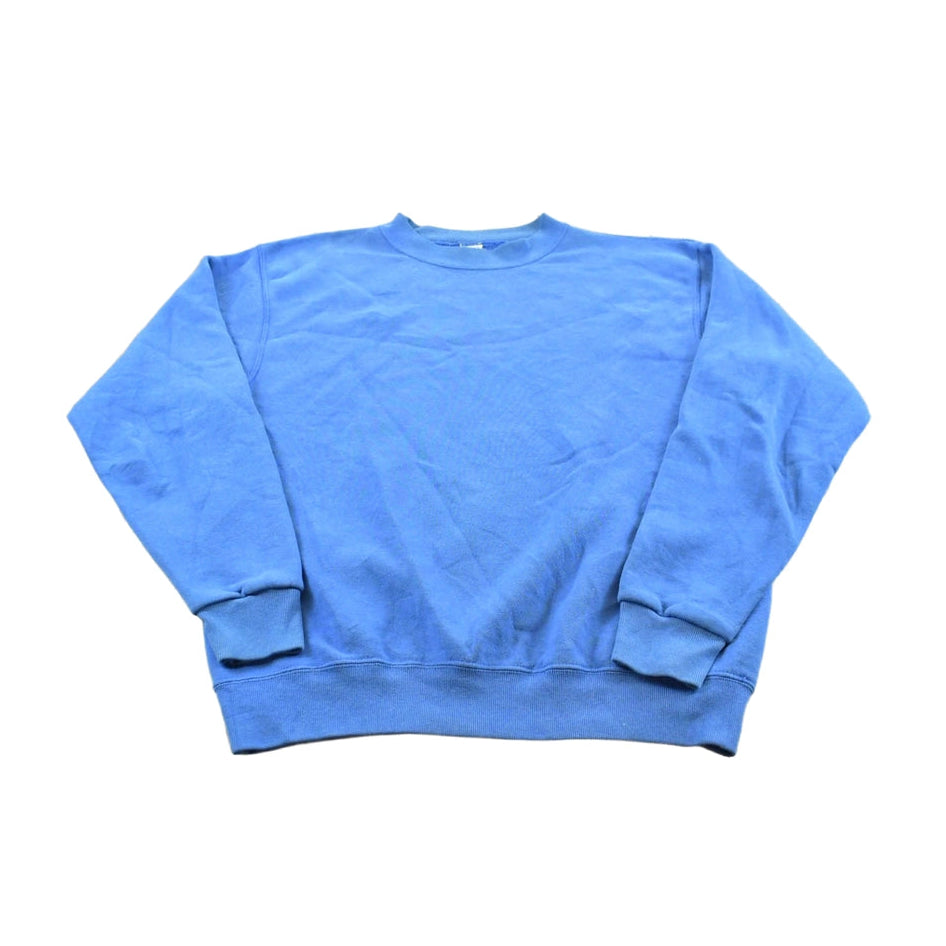 Vintage 1990s Blank Blue Crewneck Sweatshirt Men's L
