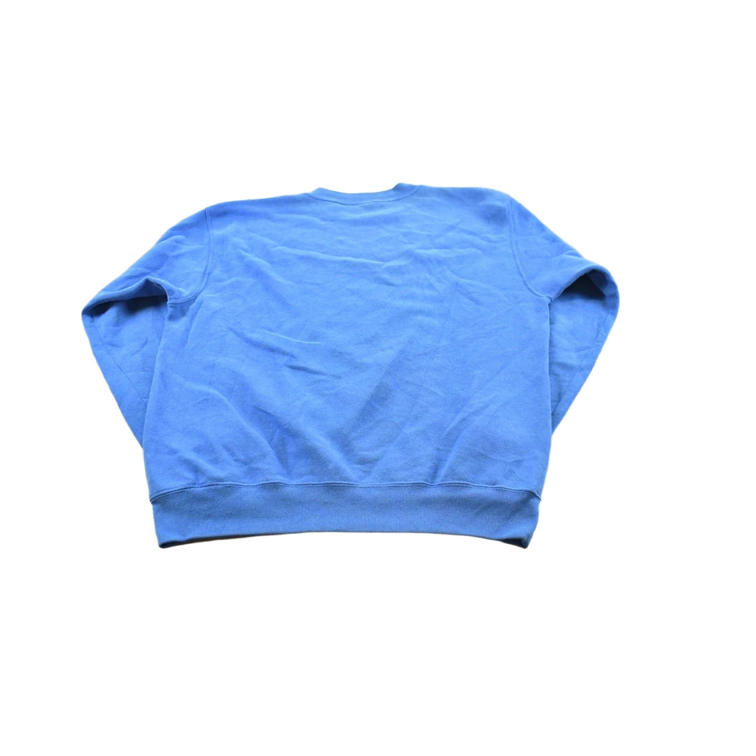 Vintage 1990s Blank Blue Crewneck Sweatshirt Men's L