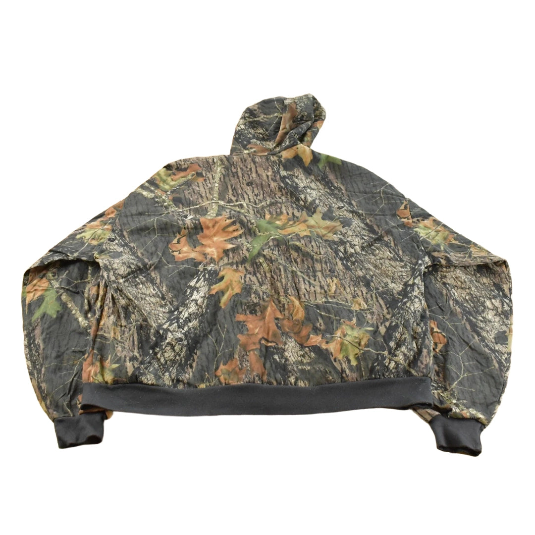 Vintage 1990s Wolf Mountain Tree Camo Full Zip Hoodie Men's 5XL