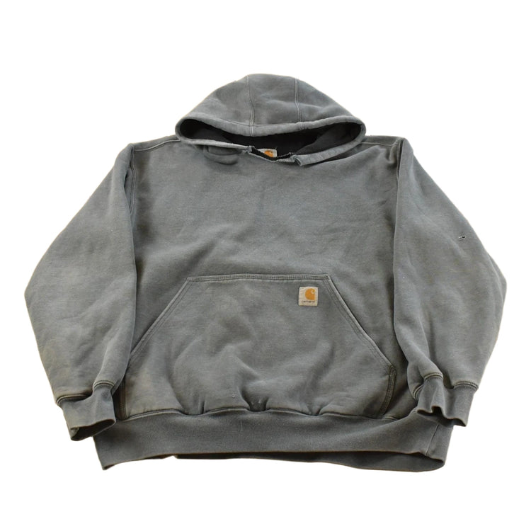 Vintage 1990s Distressed Carhartt Thermal Lined Hoodie Sweatshirt Men's L