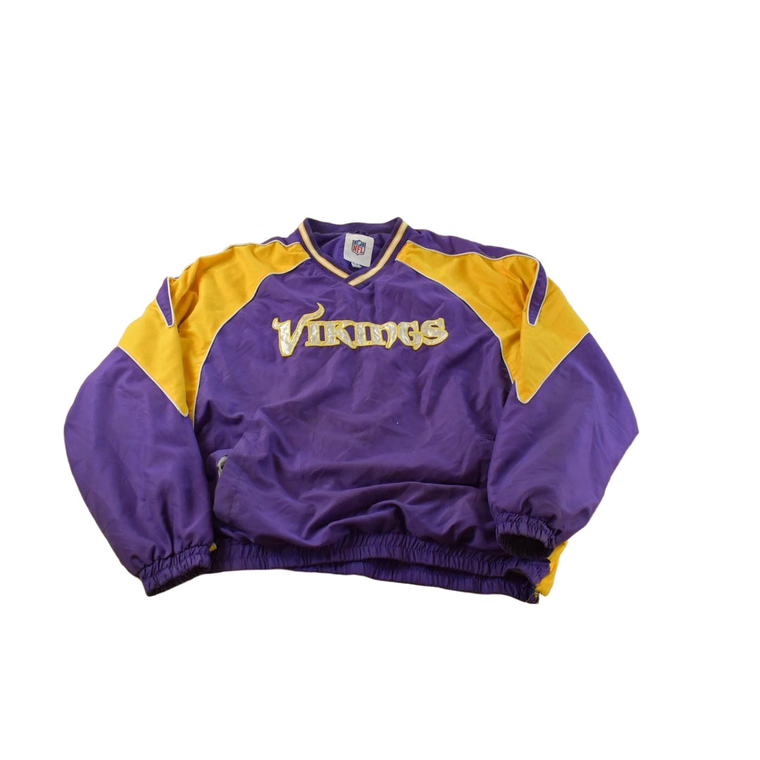 Vintage Y2K Minnesota Vikings Pullover NFL Football Windbreaker Jacket Men's XXL