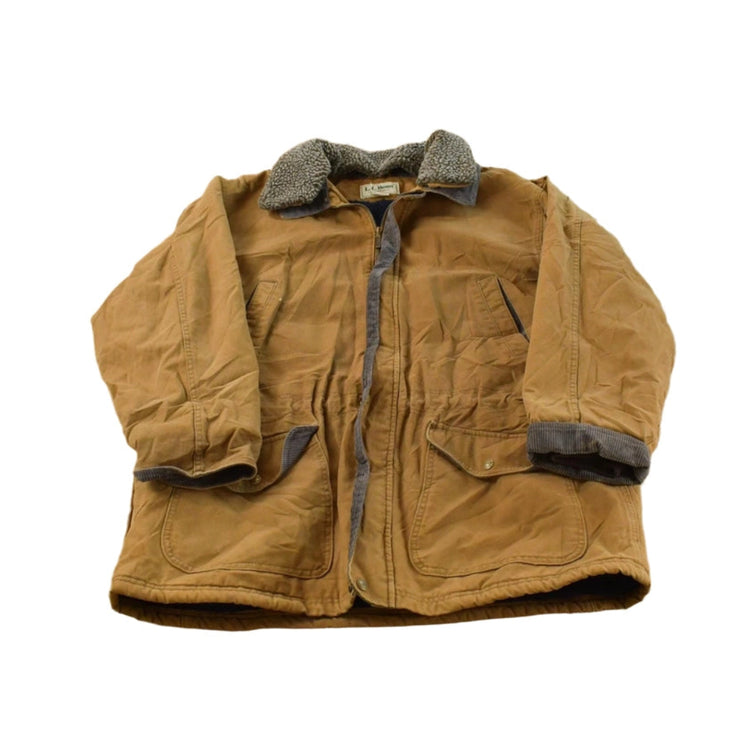 Vintage 1990s L.L. Bean Sherpa Lined Canvas Corduroy Chore Jacket Men's XL