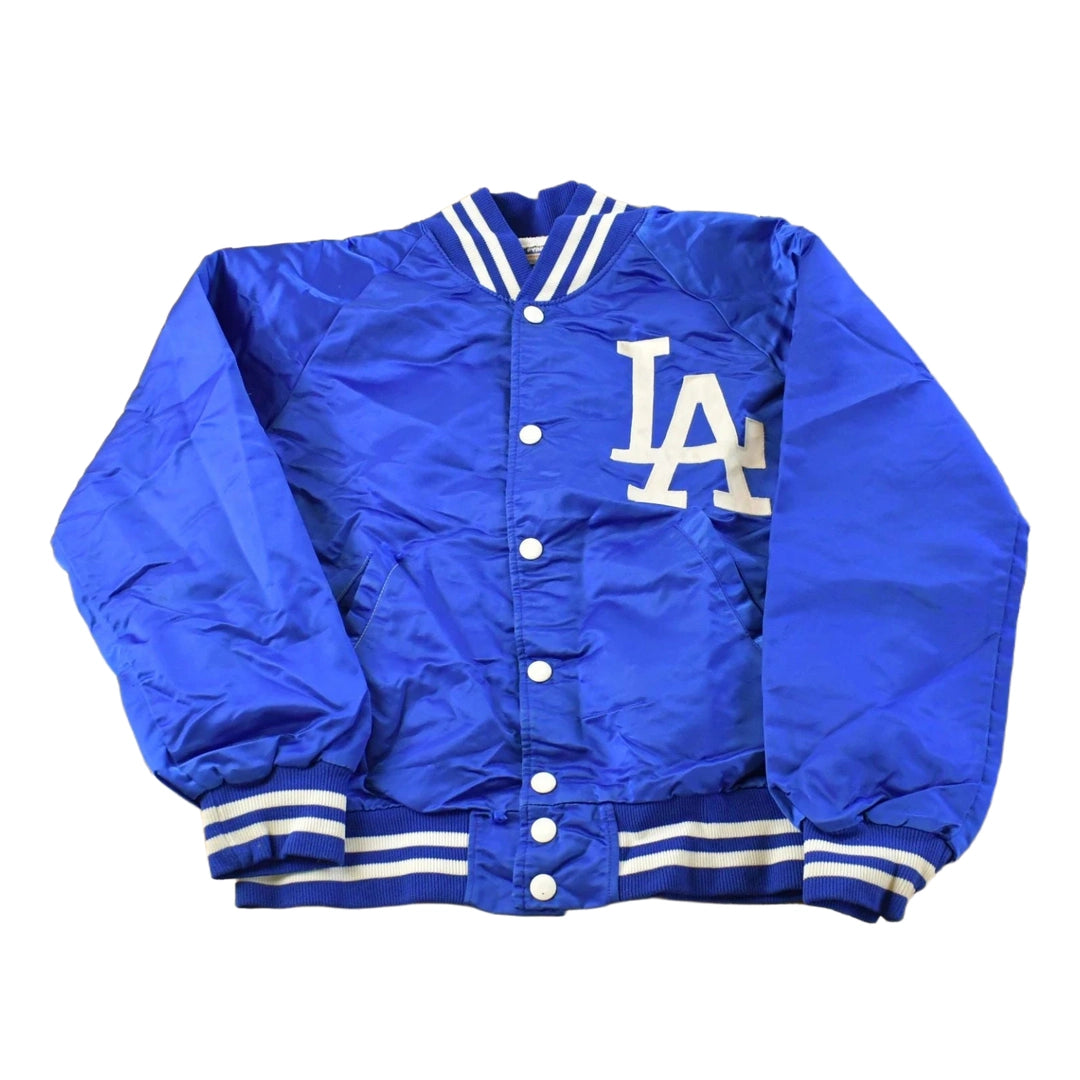 Vintage 1980s Pyramid Los Angeles Dodgers MLB Satin Bomber Youth M