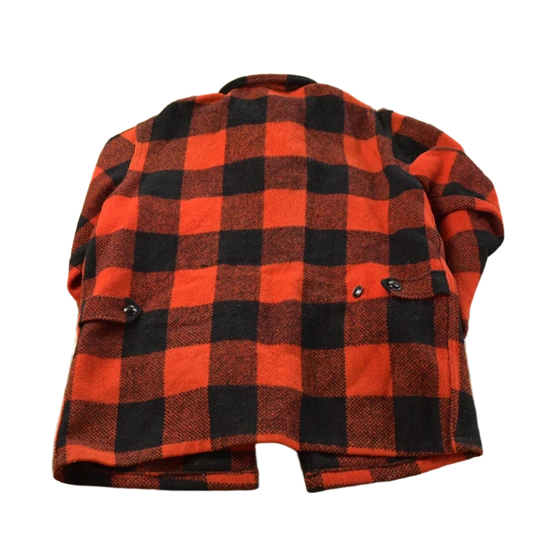 Vintage 1950s Melton Outer-Wear Full Zip Buffalo Plaid Wool Hunting Shacket Mens M