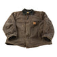 Vintage 1990s Carhartt Arctic Quilt Jacket – Distressed Tan Workwear Coat Men's XL
