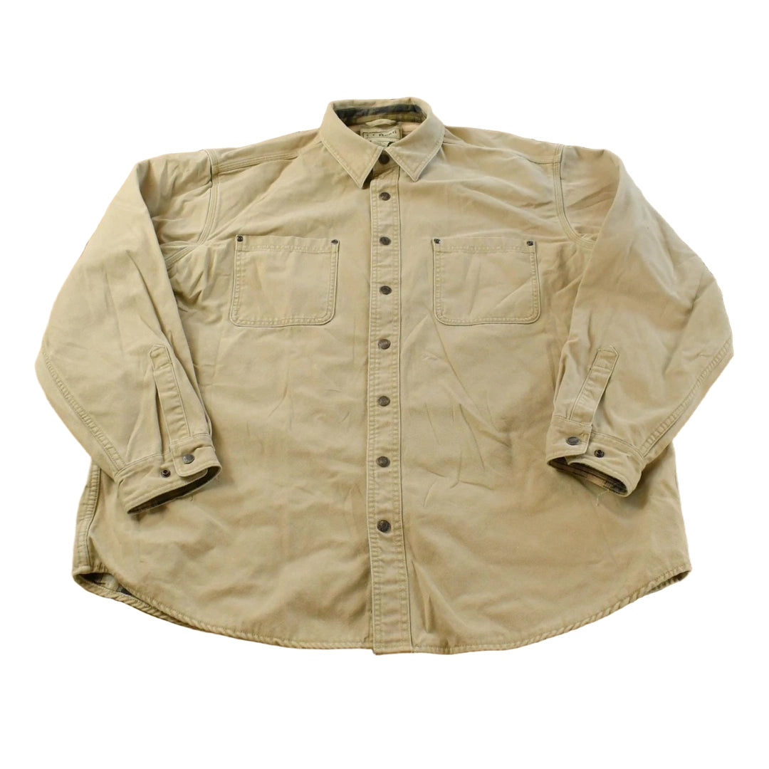 Vintage Y2K LL Bean Plaid Lined Button Up Shirt Men's 2XL