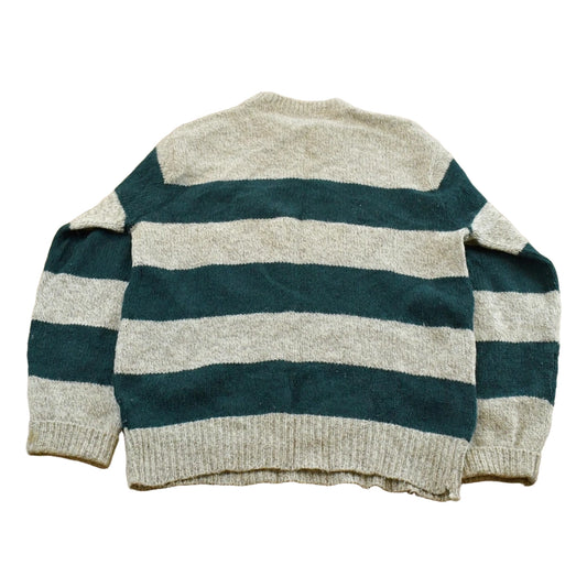Vintage 1980s L.L. Bean Ragg Striped Wool Knit Crewneck Sweater Men's Large
