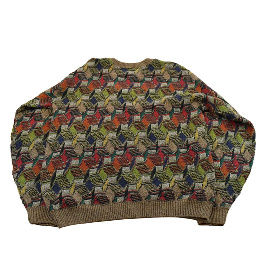 Vintage 1990s Protégé Abstract Knit Crewneck Sweater Men's XL Tall
