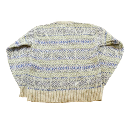 Vintage 1990s Colours Alexander Julian Knit Shetland Wool Argyle Crewneck Sweater Men's S